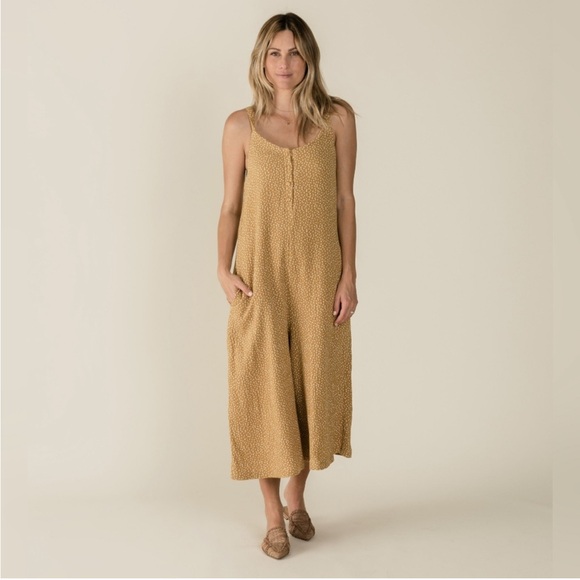 Rylee + Cru Pants - Rylee + Cru Saffron Seeds Print Bridgette Jumpsuit Size S